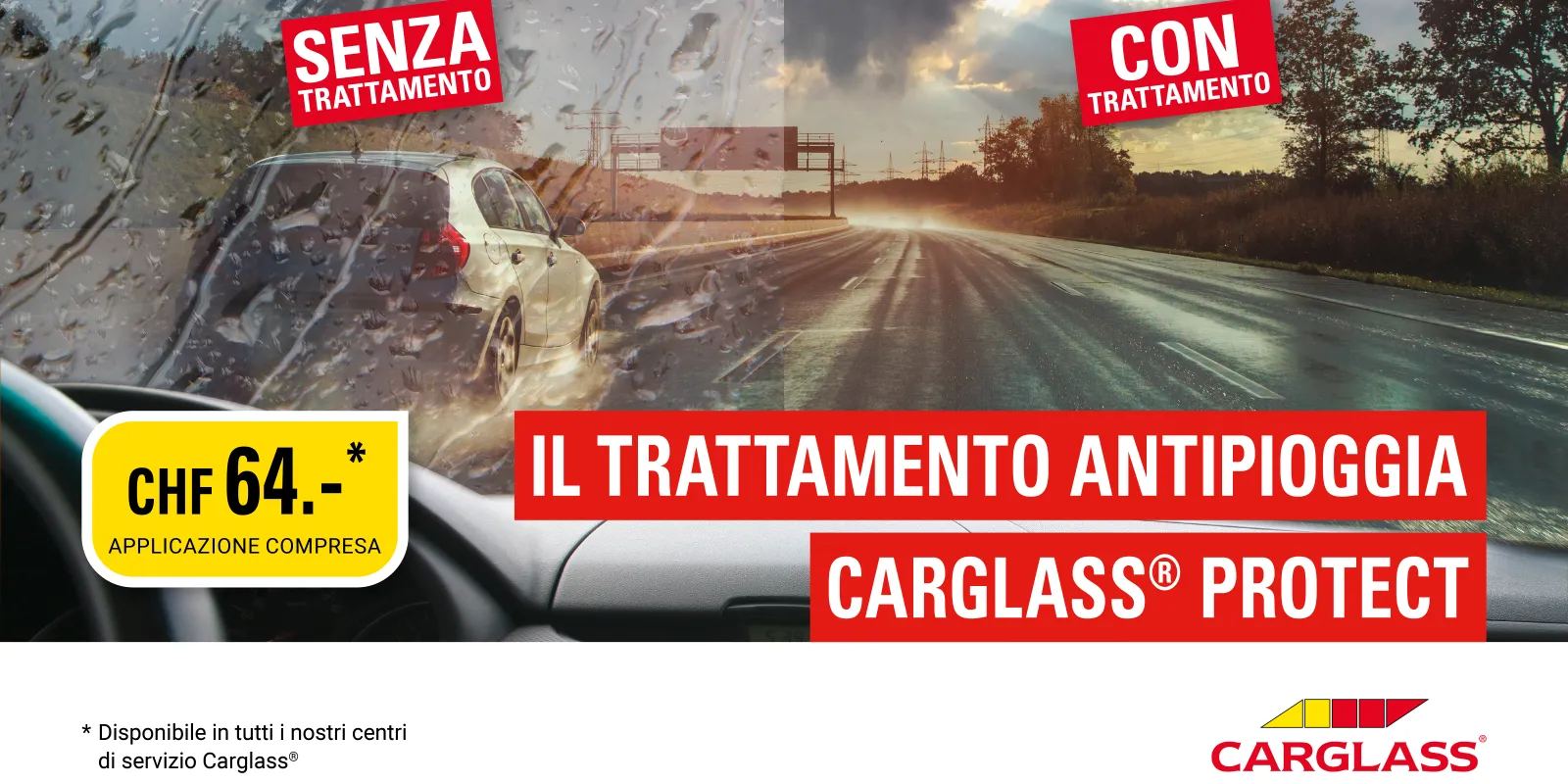 Trattamento antipioggia Carglass® Protect